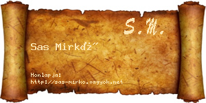 Sas Mirkó névjegykártya